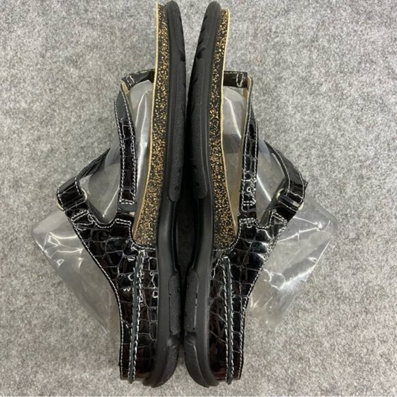 ECCO Light Black Strappy Sandals Slip On Shoes Like New Women’s Size 39 US8-8.5 - Picture 5 of 12